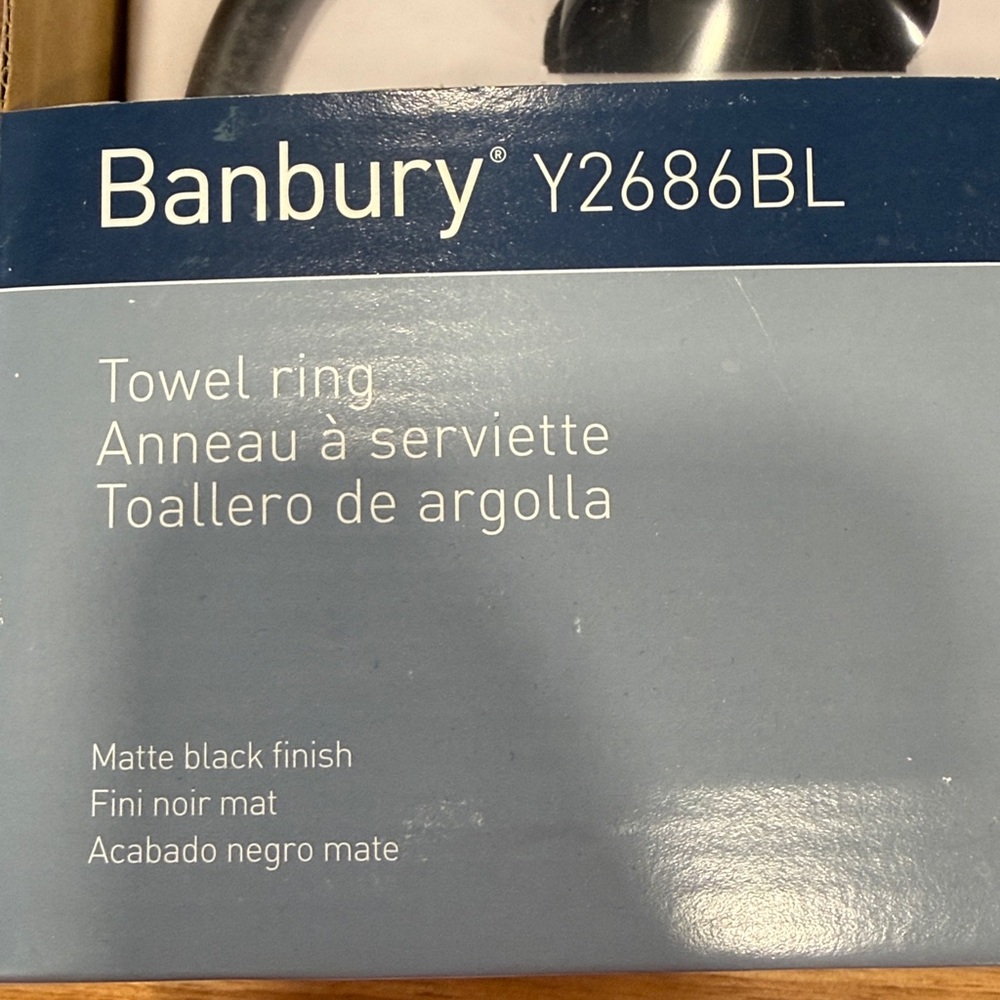 Moen Banbury Matte Black Towel Ring - Picture 4 of 7
